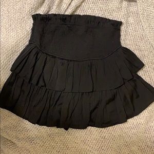 Black satin skort